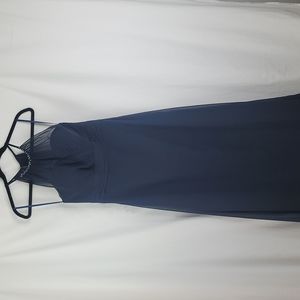 Symphony of Venus dark blue prom wedding chiffon gown sz 12